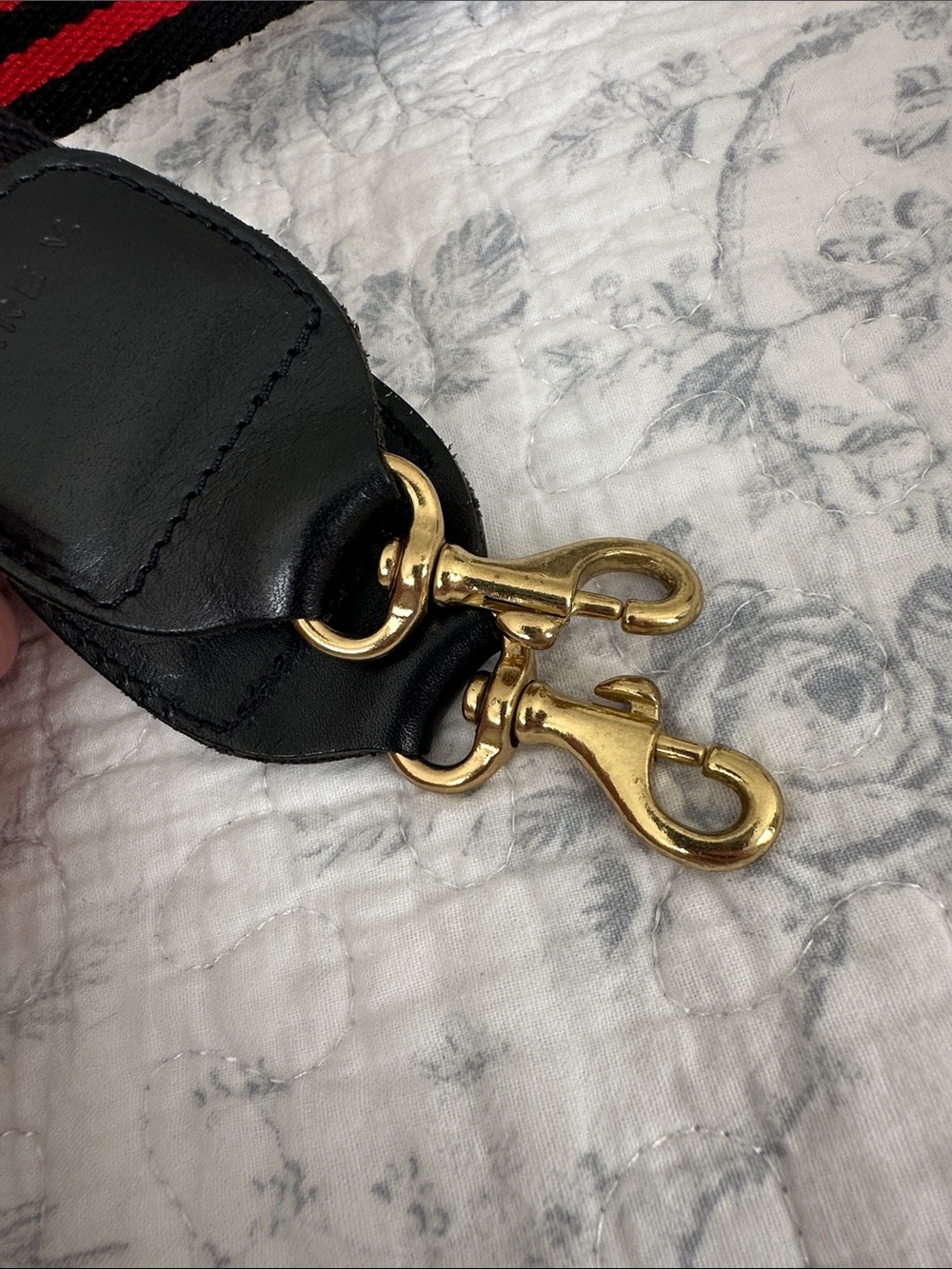 Clare V Black and Red Stripe Crossbody Strap - Picture 3 of 3